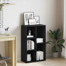 vidaXL fekete tölgy szerelt fa könyvespolc 50x25x80 cm bútor