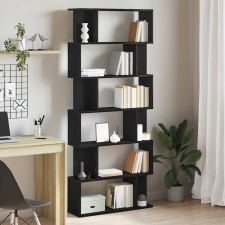 vidaXL fekete tölgy szerelt fa könyvespolc 80x24x190,5 cm bútor