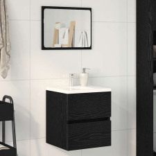 vidaXL fekete tölgy szerelt fa mosdószekrény 41x38,5x45 cm fürdőszoba bútor
