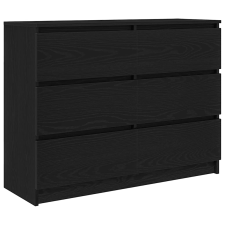 vidaXL fekete tölgy szerelt fa tálalószekrény 100x35x76 cm (3328499) bútor
