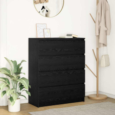 vidaXL Fekete tölgy szerelt fa tálalószekrény 80x35x99 cm bútor
