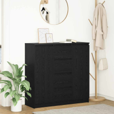 vidaXL fekete tölgy szerelt fa tálalószekrény fiókos 100,5x35x98,5 cm bútor