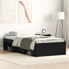 vidaXL fekete tölgy színű szerelt fa ágykeret matrac nélkül 100x200 cm ágy és ágykellék