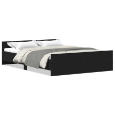 vidaXL fekete tölgy színű szerelt fa ágykeret matrac nélkül 120x190 cm (3329323) ágy és ágykellék