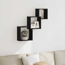 vidaXL fekete tölgy színű szerelt fa fali kocka polcok 68x15x68 cm bútor