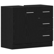 vidaXL fekete tölgy színű szerelt fa mosdószekrény 63x30x54 cm (862022) fürdőszoba bútor