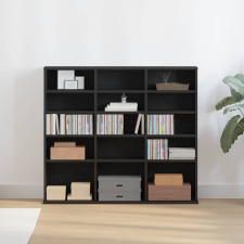 vidaXL fekete tölgyszínű szerelt fa CD-szekrény 100,5x23x89,5 cm bútor