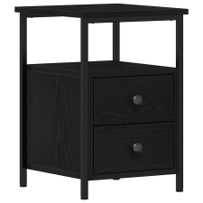 vidaXL fekete tölgyszínű szerelt fa éjjeliszekrény 34x35,5x50 cm (862137) bútor