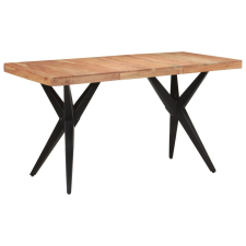 vidaXL fekete tömör akácfa étkezőasztal 140 x 70 x 76 cm bútor