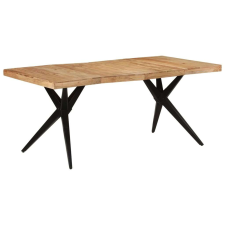 vidaXL fekete tömör akácfa étkezőasztal 180 x 90 x 77 cm bútor