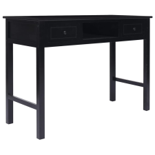 vidaXL fekete tömör császárfa íróasztal 108 x 45 x 76 cm íróasztal