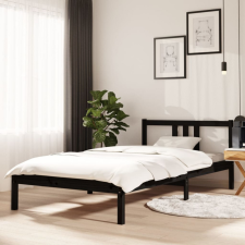 vidaXL fekete tömör fa ágykeret 100 x 200 cm ágy és ágykellék