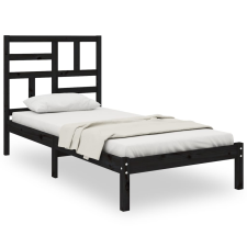 vidaXL fekete tömör fa ágykeret 100 x 200 cm (3105944) ágy és ágykellék