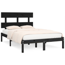 vidaXL fekete tömör fa ágykeret 140 x 190 cm (3104657) ágy és ágykellék