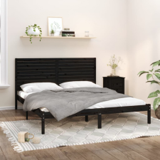 vidaXL fekete tömör fa ágykeret 180 x 200 cm (6FT Super King) ágy és ágykellék