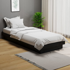 vidaXL fekete tömör fa ágykeret 75 x 190 cm (2FT6 Small Single) ágy és ágykellék
