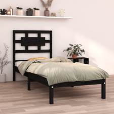 vidaXL fekete tömör fa ágykeret 75x190 cm (2FT6 Small Single) ágy és ágykellék
