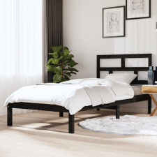 vidaXL fekete tömör fa ágykeret 90 x 190 cm (3FT Single) ágy és ágykellék