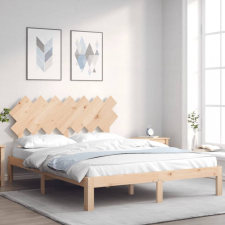 vidaXL fekete tömör fa ágykeret fejtámlával 5FT King Size ágy és ágykellék