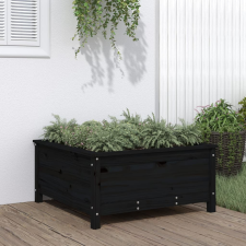 vidaXL fekete tömör fenyő kerti növénytartó 82,5x82,5x39 cm kerti tárolás