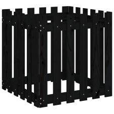 vidaXL fekete tömör fenyő növénytartó léces kialakítással 60x60x60 cm (832459) kerti tárolás