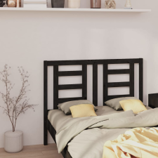 vidaXL fekete tömör fenyőfa ágyfejtámla 126 x 4 x 100 cm ágy és ágykellék