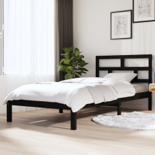 vidaXL fekete tömör fenyőfa ágykeret 100 x 200 cm ágy és ágykellék