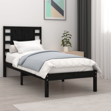 vidaXL fekete tömör fenyőfa ágykeret 100 x 200 cm ágy és ágykellék