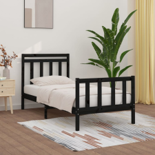 vidaXL fekete tömör fenyőfa ágykeret 100 x 200 cm ágy és ágykellék