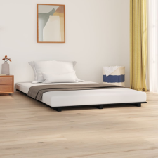 vidaXL fekete tömör fenyőfa ágykeret 150 x 200 cm ágy és ágykellék
