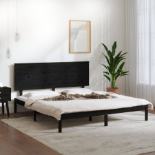 vidaXL Fekete tömör fenyőfa ágykeret 200 x 200 cm ágy és ágykellék