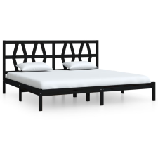 vidaXL fekete tömör fenyőfa ágykeret 200 x 200 cm (3104022) ágy és ágykellék
