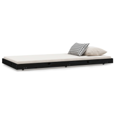 vidaXL fekete tömör fenyőfa ágykeret 75 x 190 cm (823513) ágy és ágykellék