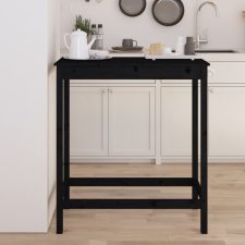 vidaXL fekete tömör fenyőfa bárasztal 100 x 50 x 110 cm bútor