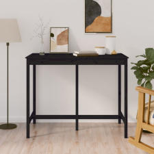 vidaXL Fekete tömör fenyőfa bárasztal 140 x 80 x 110 cm bútor