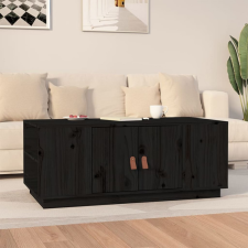 vidaXL fekete tömör fenyőfa dohányzóasztal 100 x 50 x 41 cm bútor