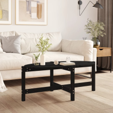 vidaXL fekete tömör fenyőfa dohányzóasztal 118 x 63 x 45 cm bútor