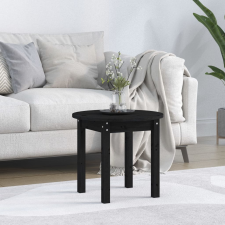 vidaXL fekete tömör fenyőfa dohányzóasztal Ø 45 x 40 cm bútor
