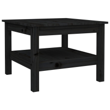 vidaXL fekete tömör fenyőfa dohányzóasztal 55 x 55 x 40 cm (814273) bútor