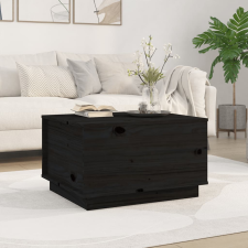 vidaXL fekete tömör fenyőfa dohányzóasztal 60x50x35 cm bútor