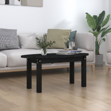 vidaXL fekete tömör fenyőfa dohányzóasztal 80x40x35 cm bútor