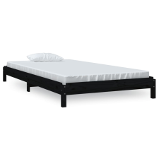 vidaXL fekete tömör fenyőfa egymásra rakható ágy 80x200 cm (820401) ágy és ágykellék