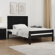 vidaXL fekete tömör fenyőfa fali fejtámla 108 x 3 x 60 cm ágy és ágykellék