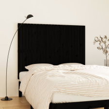 vidaXL fekete tömör fenyőfa fali fejtámla 146,5x3x110 cm ágy és ágykellék