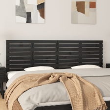 vidaXL fekete tömör fenyőfa fali fejtámla 166x3x63 cm ágy és ágykellék