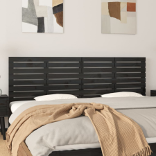vidaXL fekete tömör fenyőfa fali fejtámla 166x3x63 cm ágy és ágykellék