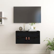 vidaXL fekete tömör fenyőfa faliszekrény 60 x 30 x 30 cm bútor
