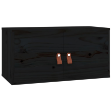vidaXL fekete tömör fenyőfa faliszekrény 60 x 30 x 30 cm (818373) bútor