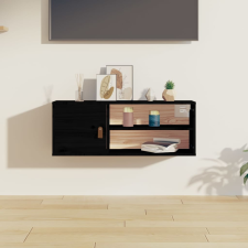 vidaXL fekete tömör fenyőfa faliszekrény 80 x 30 x 30 cm bútor