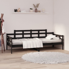 vidaXL fekete tömör fenyőfa kanapéágy 80 x 200 cm bútor